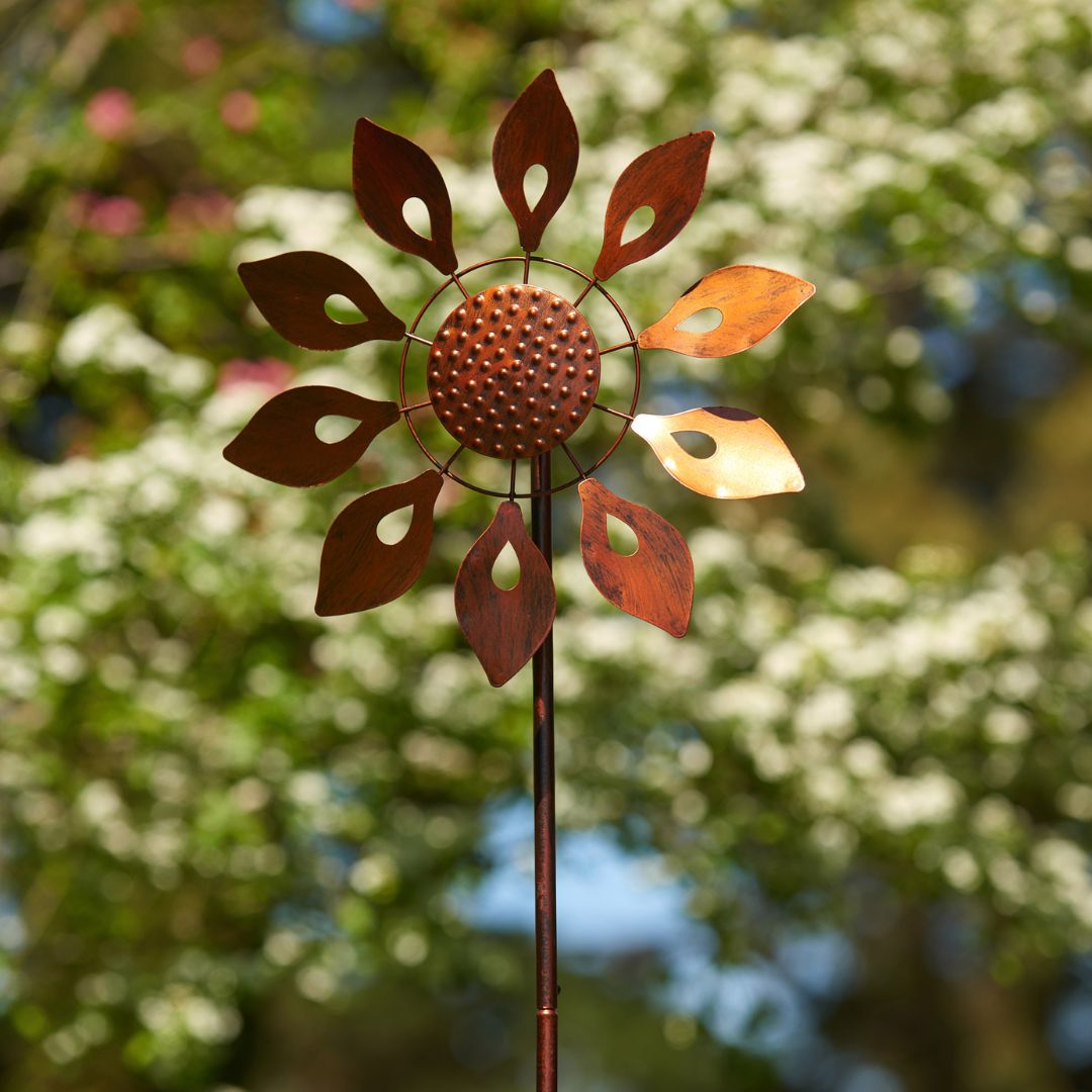 Dahlia Bronze Wind Spinner